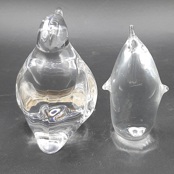 Vintage Villeroy & Boch Art Glass Penquin Figurines Sticker Signed on Bottom - Picture 3 of 9